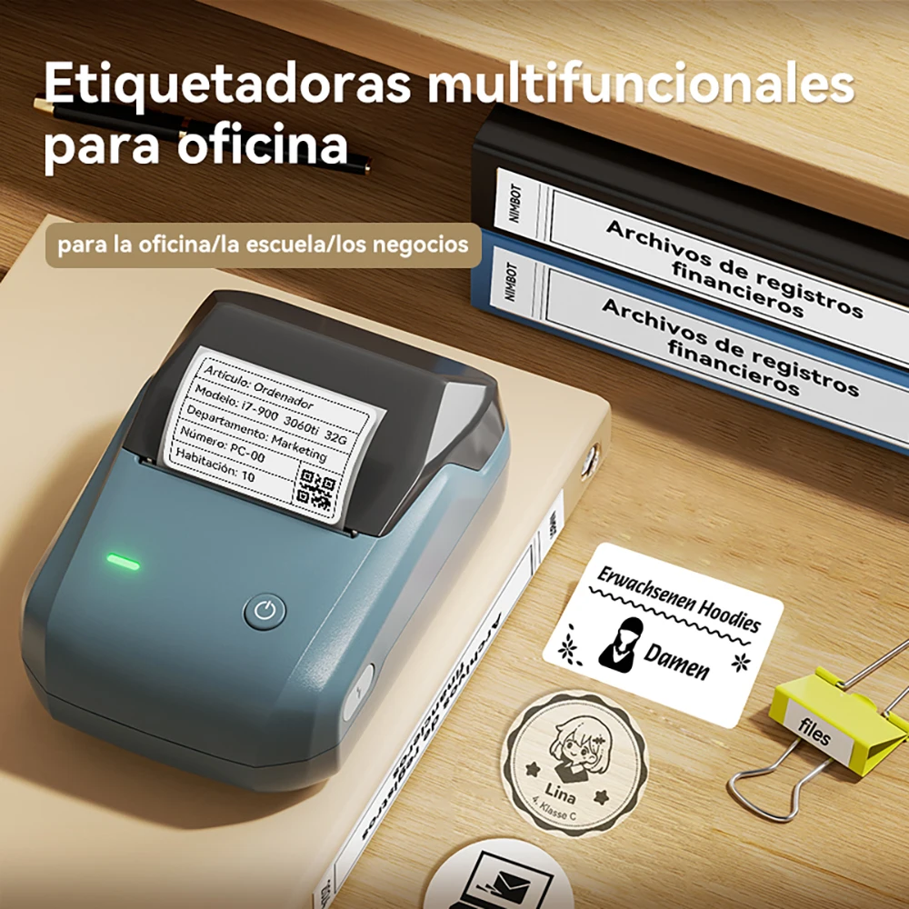 Niimbot-etiquadora inalámbrica B1 portátil, impresora de pegatinas adhesivas, máquina de etiquetado DIY, etiquetas de 20-50mm para oficina y hogar