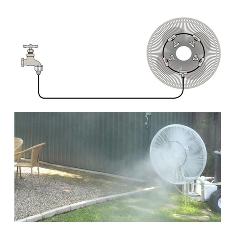 Outdoor Misting Fan Kit, Spray Ring 9.8FT (3Meter) Misting Line For Cooling System, For Cool-Ing Outdoor(Black) Accessories