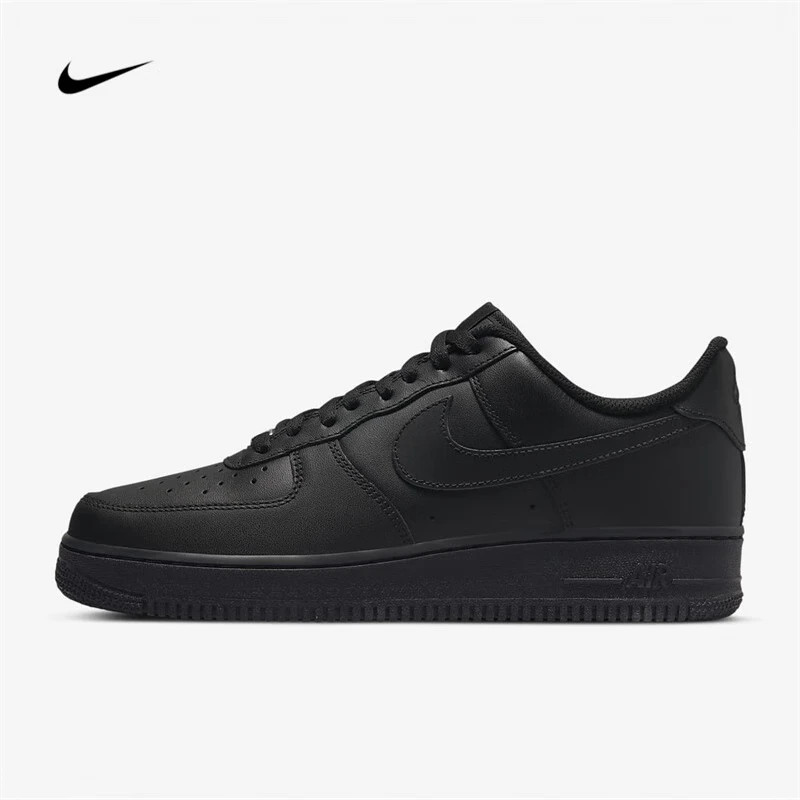 

Черно-белые мужские и женские кроссовки Nike Air Force 1, модная, удобная, повседневная уличная спортивная обувь на плоской подошве