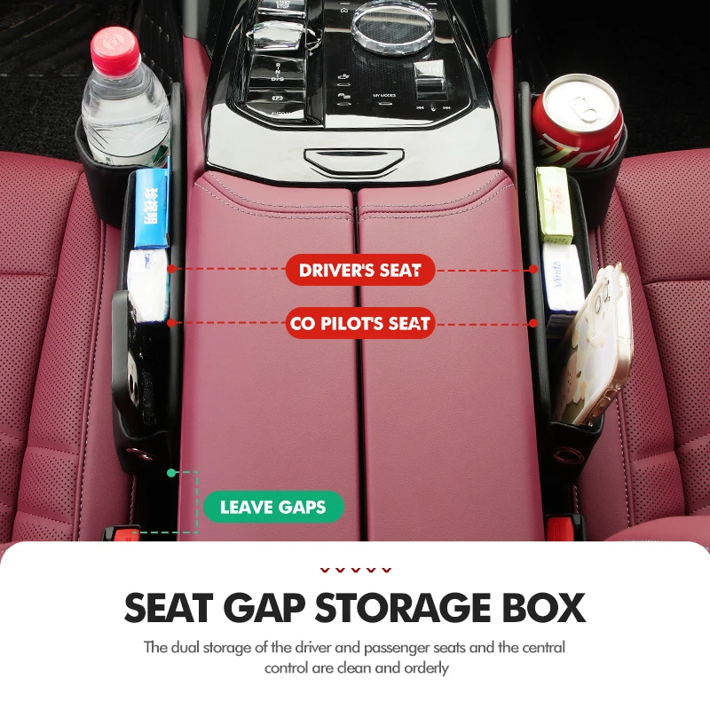 Leather Car Seat Side Filler Organizer Storage Box With Cup For Mazda Atenza Demio CX3 CX5 CX7 CX30 MX3 MX5 Speed MPE MS