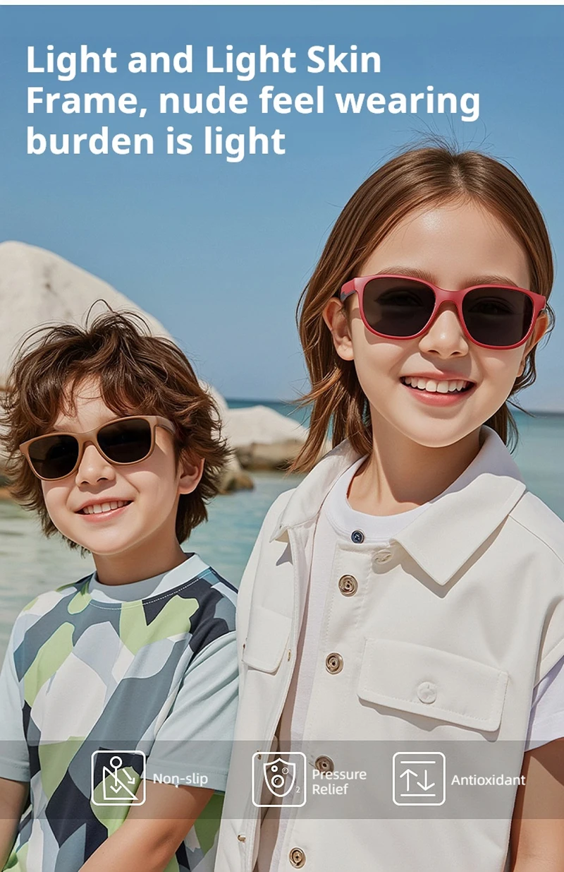 Fashion Square Polarisierte Kinder-Sonnenbrille, ultraleicht, umweltfreundliche Materialien, Sonnenbrille für Jungen und Mädchen, Outdoor-Sport-Sonnenbrille – Detail 5