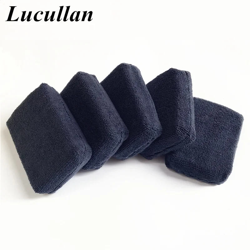 5 PCS Car Care Premium Grade Microfiber Applicators Sponges,Cloths,Microfibre Hand Wax Polishing Pad