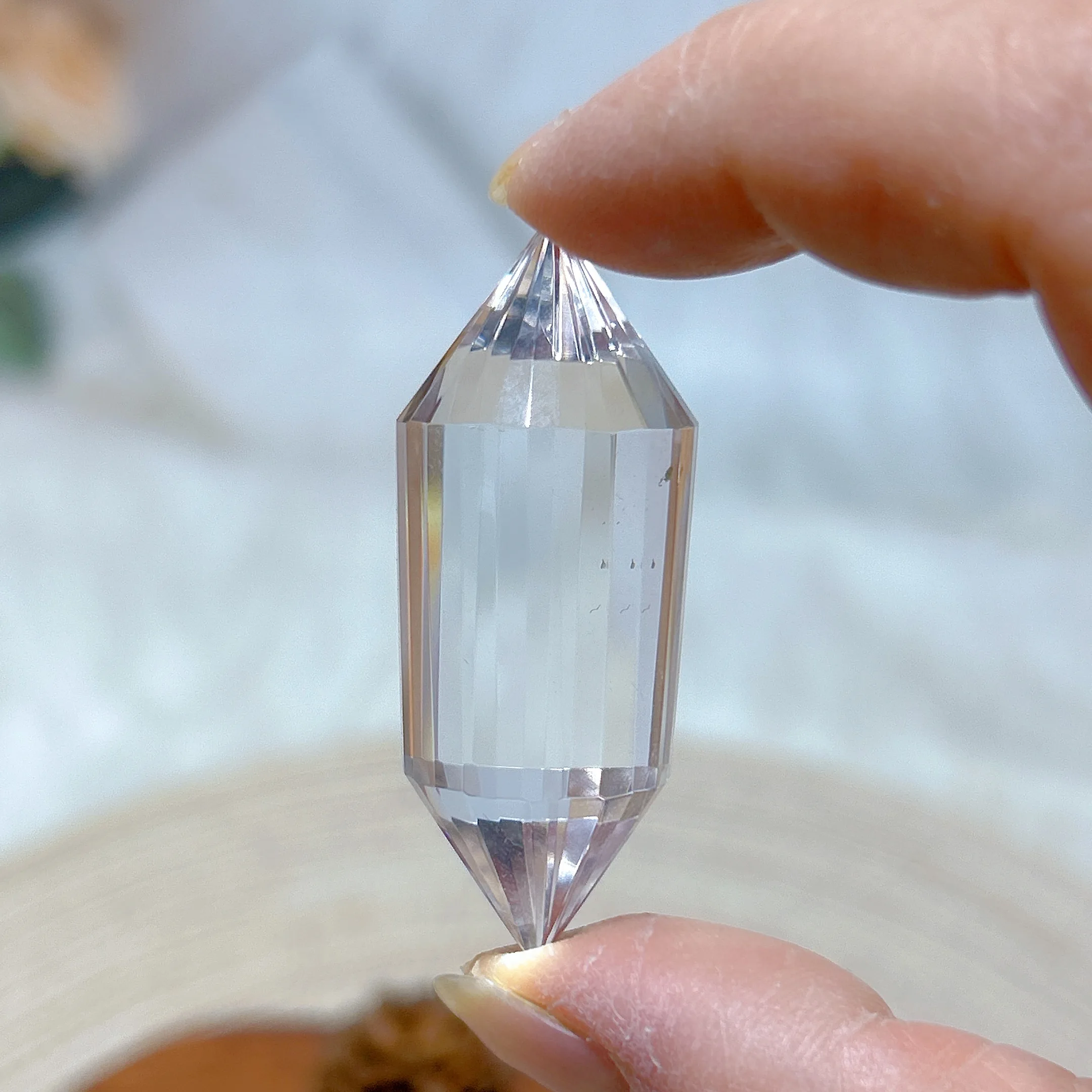 

Healing Natural Crystal Clear Quartz Vogel Double Point Tower High Quality Ornament Mineral Home Decorations Room Decor Gift