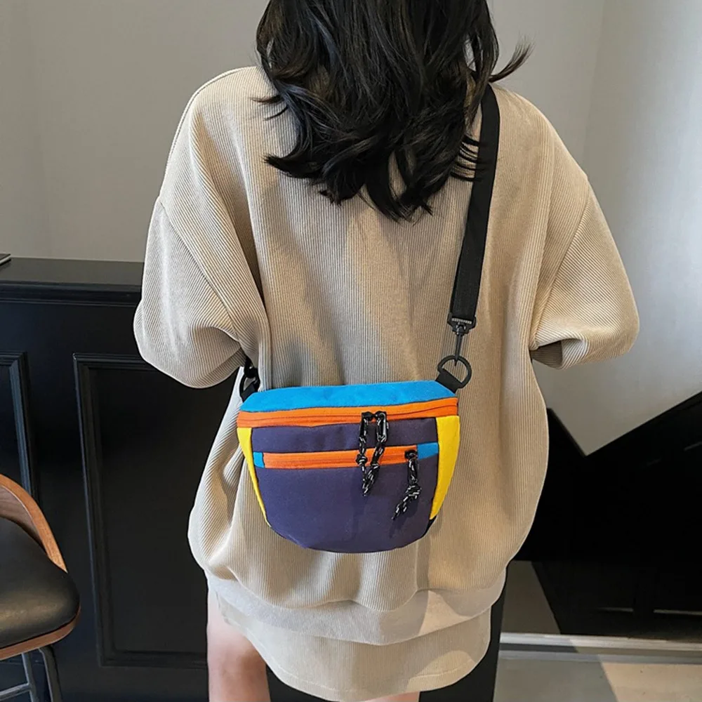 حقائب نصف قمر من النايلون على الطراز الكوري مقاومة للماء بسعة كبيرة حقيبة كتف زلابية كاجوال تناسب الجميع حقيبة كروس رياضية للنساء