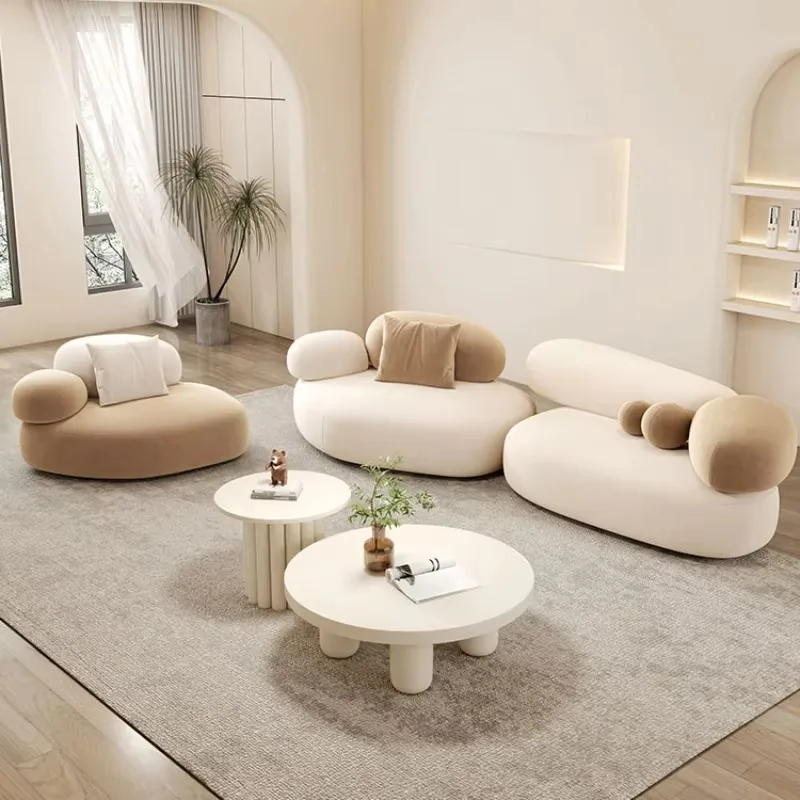 

Designer Aesthetic Living Room Sofas Beige Velvet Modern Modular Living Room Sofas Loveseat Nordic Couch Wohnzimmer Furniture
