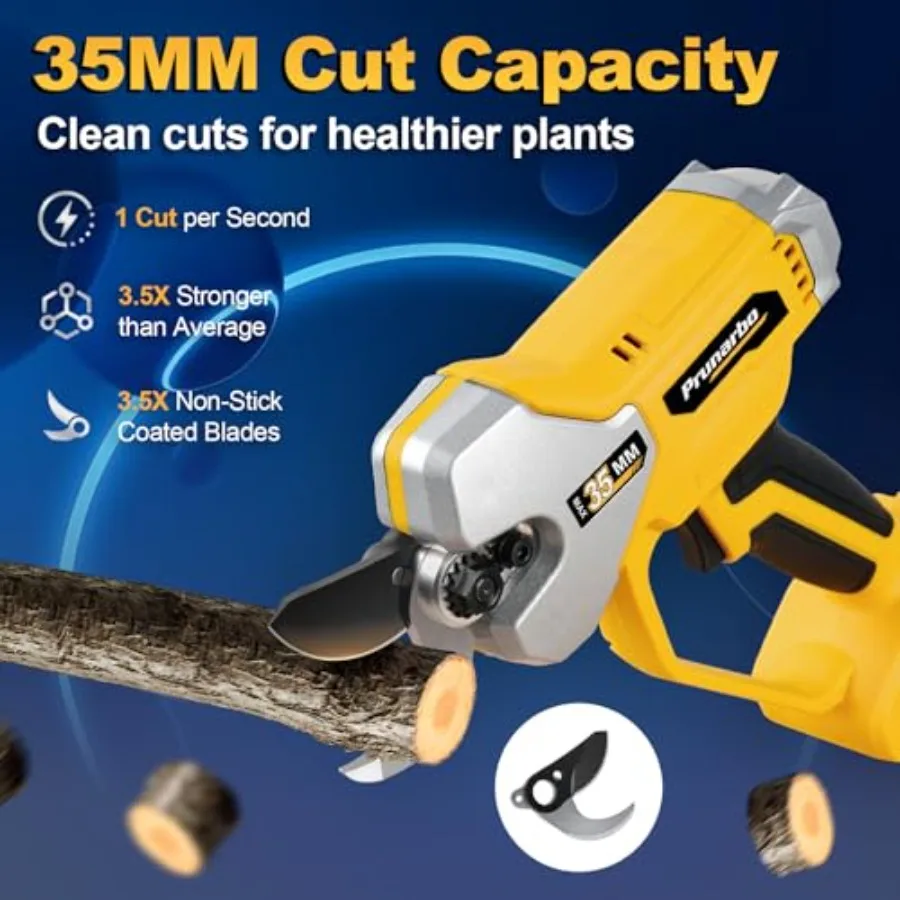 Electric Pruning Shears Cordl Compatible with 20V Battery, 1.4 Inch 35mm Cordl Pruner Brushl Tree Trimmer Branch Cutter Garden