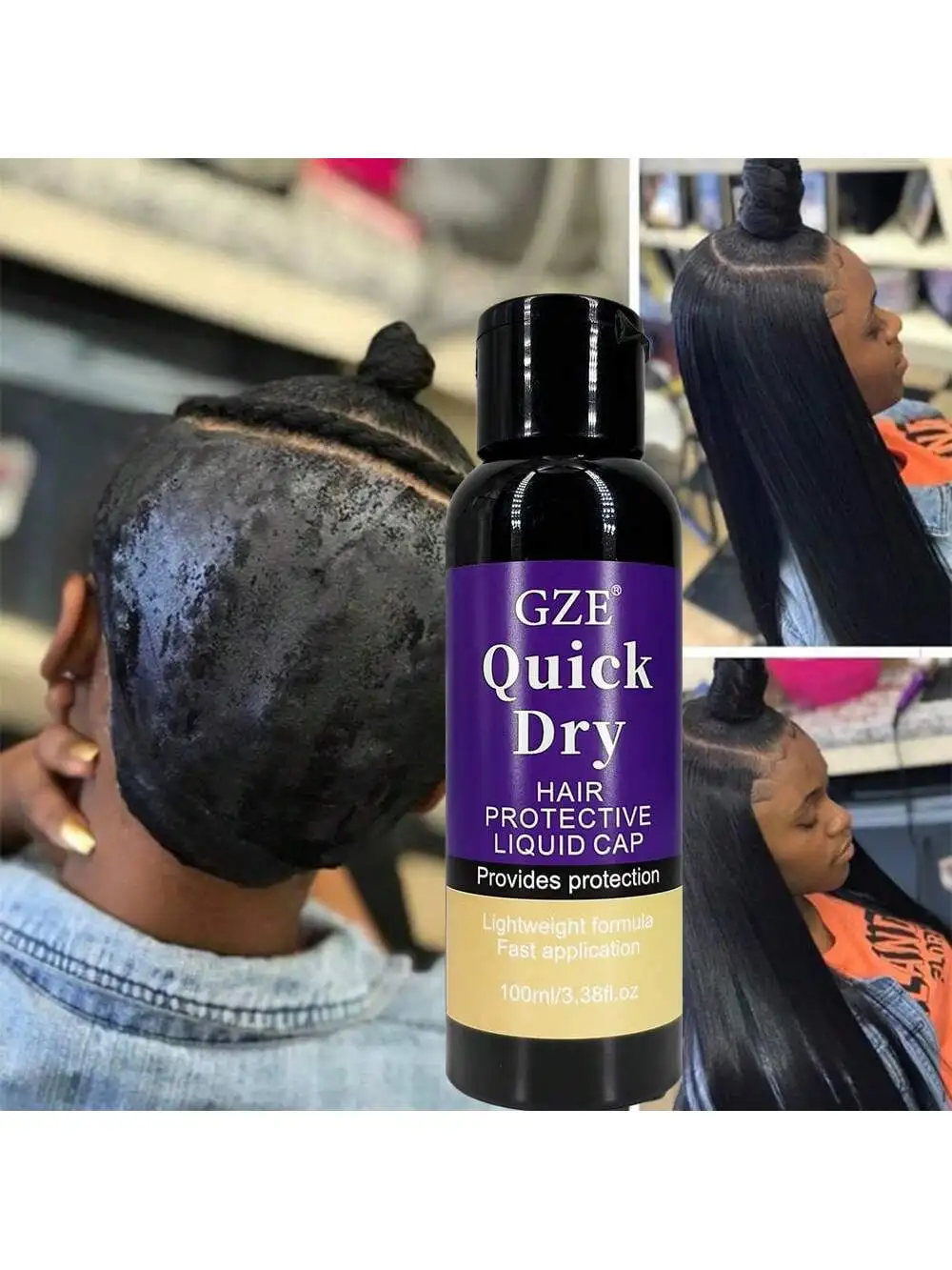 GZE Hair Protective Covering Weave Glue Liquid Protective Shield Quick Weave Protector Leave in Conditioner