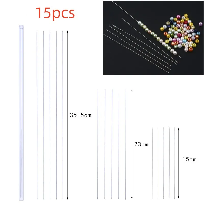 MIUSIE 335/230/150mm Stainless Steel Long Beading Needles Silver Sewing Needles For Beads Embroidery Tool DIY Needlework