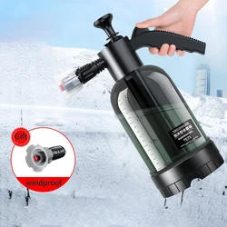2L Hand Pump Wash Spray Bottle Car Wash Foam Sprayer Tool With Double Nozzle Home Auto Window Cleaning