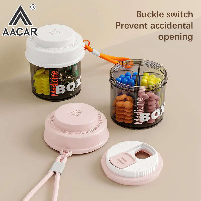 

Pill Box Pill Case 4 Grids Tablet Pill Organizer Case Dispenser Travel Tablet Holder Container Medicine Drug Storage Box