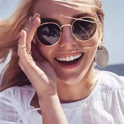 Luxury Vintage Mirror Brand Designer Sunglasses Women/Men Classic Round Outdoor Fishing Sun Glasses UV400 Oculos De Sol Gafas