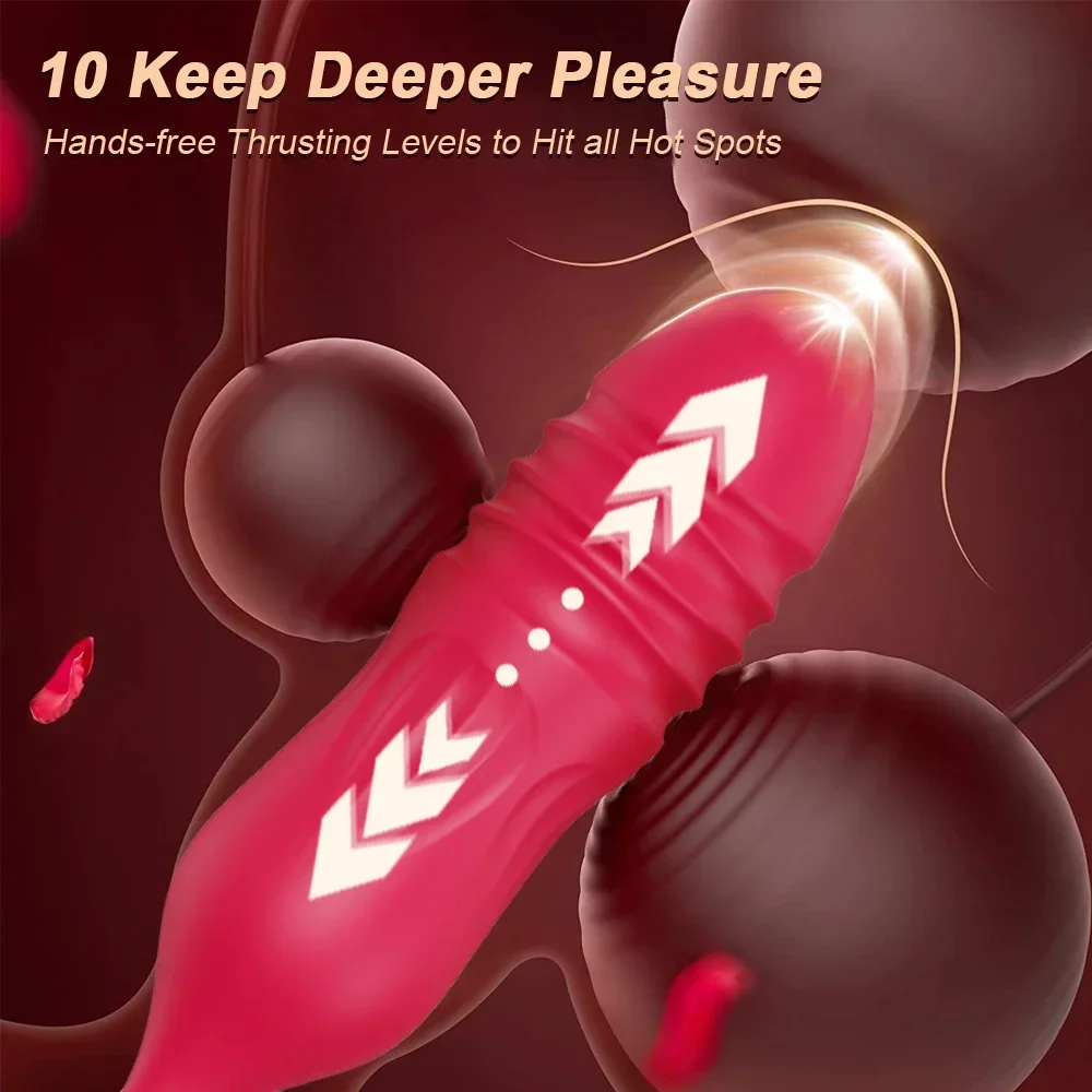 Rose Vibrator For Women G-spot And Clitoris Stimulator Thrusting_voghion.com