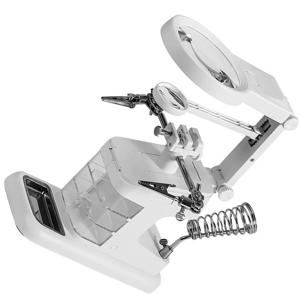 10 LED Multifunctional Soldering Iron Kit Station with Light Desktop Magnifier Aluminum Alloy Table Magnifying Glass