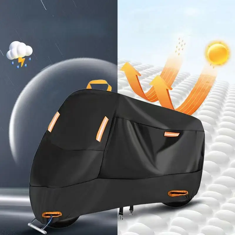 Capa de motocicleta ao ar livre à prova dwaterproof água lona da motocicleta engrossado poliéster uv capa protetora para scooters da motocicleta