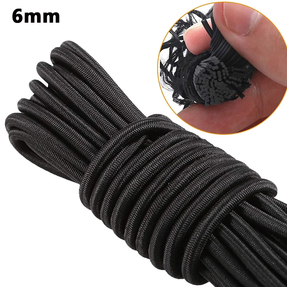 

5 yards 6mm Bungee Shock Cord Heavy Stretchy String Rope for Marine Kayak, Tie Down, Trailer Strap or DIY Applications