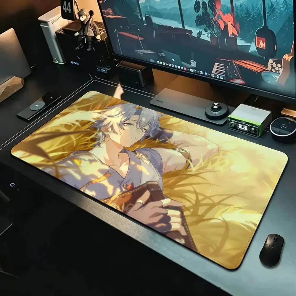 game Honkai: Star Rail Aventurine Mouse Pad MousePad Stitched Edge Waterproof Desk Mat Anti-Slip Rubber Base for PC Laptop