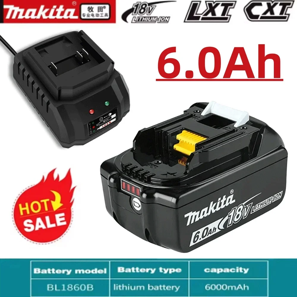 

BL1860B Makita 18V 6Ah Lithium Battery,For Makita 18V Power Tool DDF487 DTD173 DGA404 DTW700 DHP487 Replacement Li-ion Battery