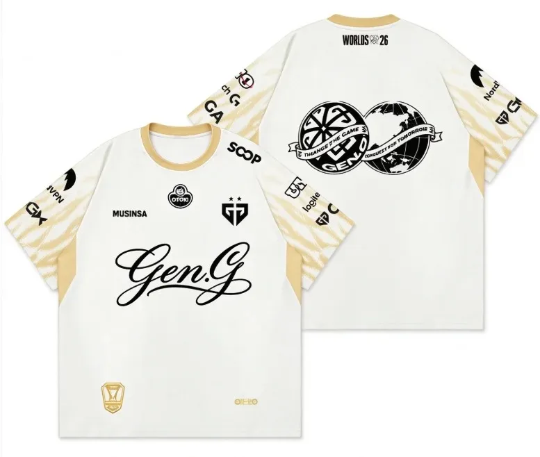 GEN.G Lck 2026 Esports World Unisex Summer Breathable Crew Neck T-shirt Casual Short Sleeve Fan Jersey Free Customization