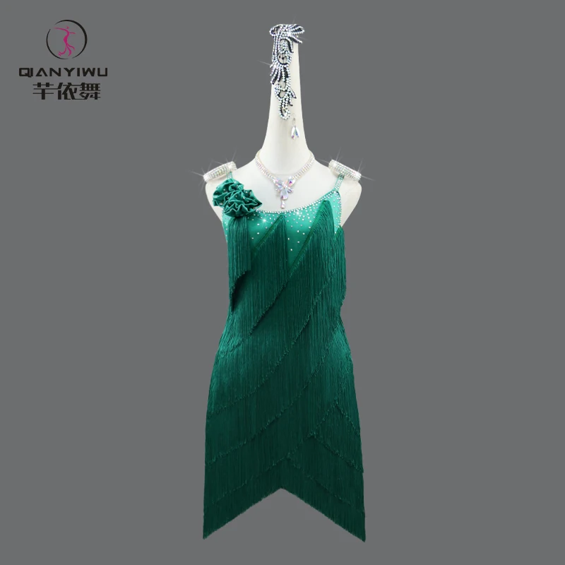Womens Latin Dance Costumes Stage Practice Outfit Party Dress Sport Skirt Girls Parties Wear Suit Party Ballroom Match Dancewear