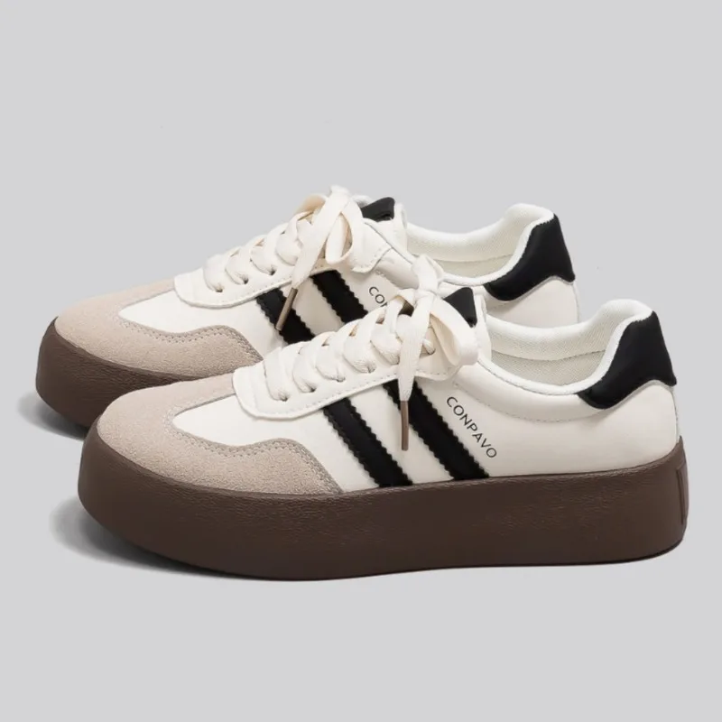 2026 New Women Platform Casual Sneakers,  Block Lace Up Thick Sole Board Shoes, Versatile Daily Training Shoes Zapatos De Mujer