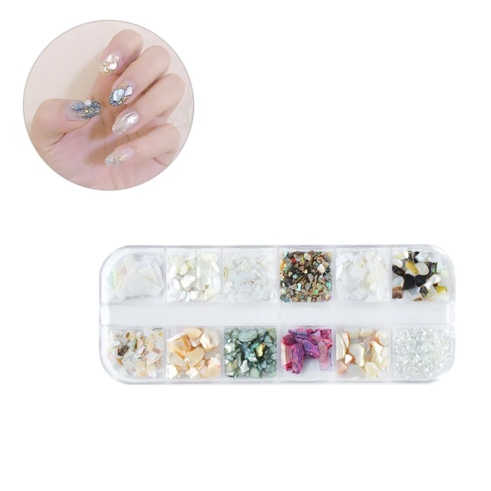 

2Sets Premium Natural Shell Nail Decor for Woman Handmade Manicure Time Fun DIY Nail Art Decoration Shining Exquisite Detail
