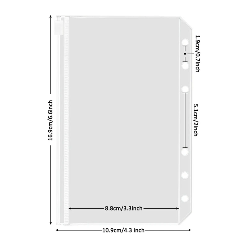 حقيبة ربط مع مجلدات بسحاب ، رابط 6 حلقات ، مغلفات ميزانية نقدية من كلوريد البولي فينيل ، حقيبة بسحاب ، 50 أو