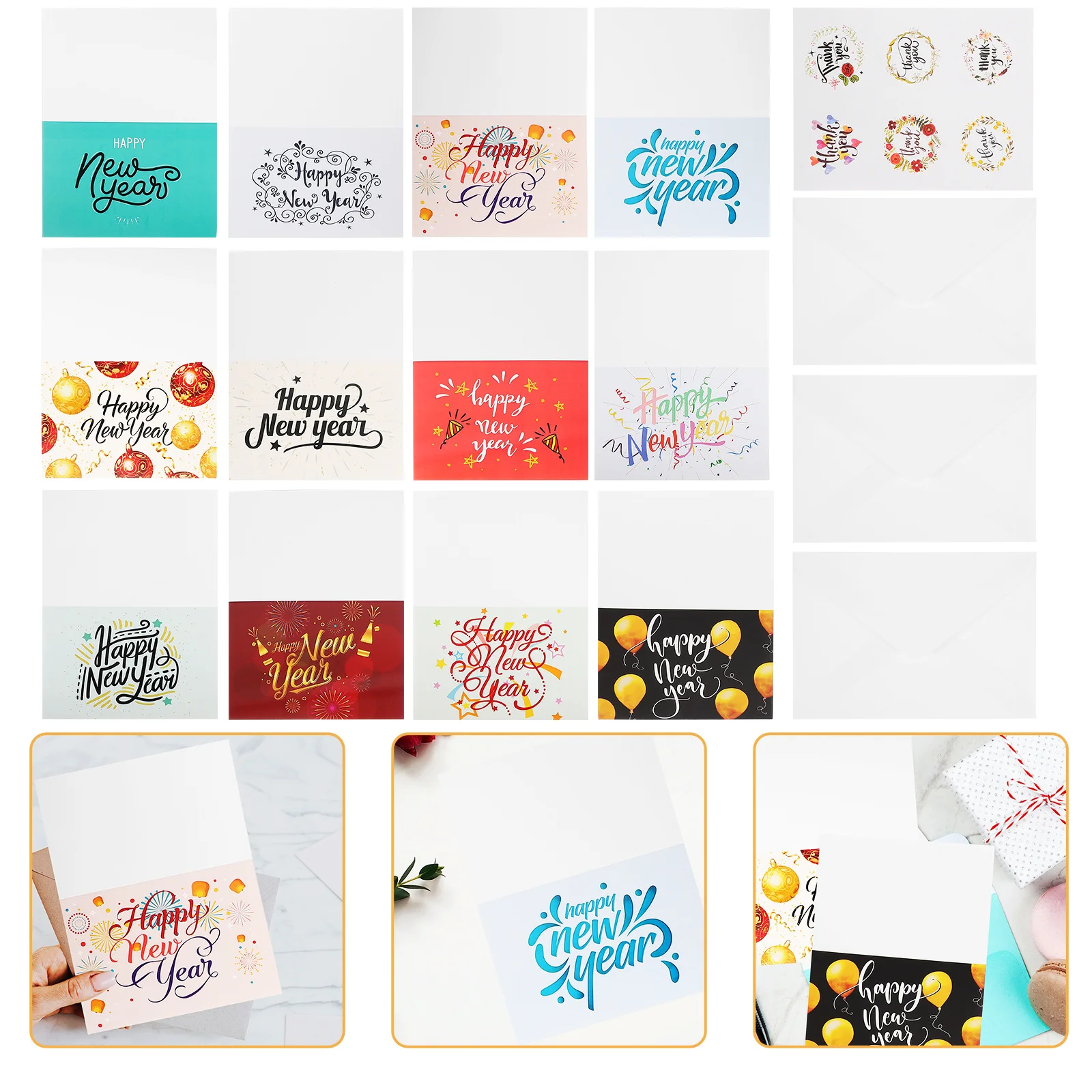 

Набор поздравительных открыток к Новому году 2024, изысканное исполнение, праздничные пригласительные открытки для друзей, семьи, торжественных встреч