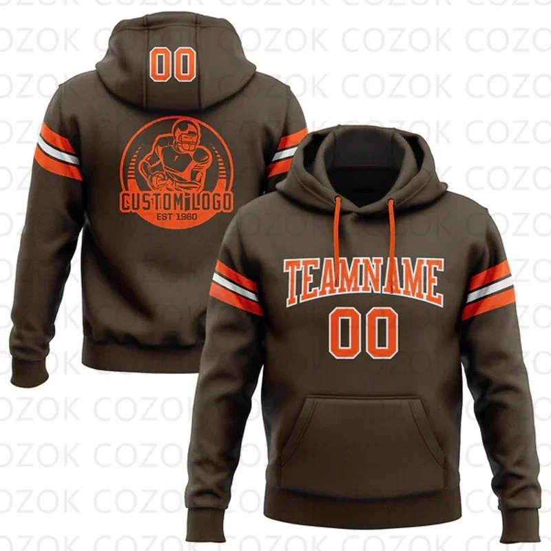 

Customized Hoodie Brown Colour Jersey 3D Printed Unisex Pullovers Hoodie Casual Sweatshirts