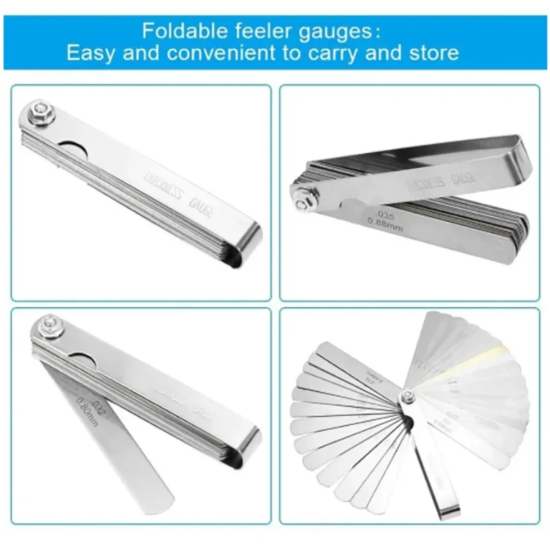 89A32 Feeler Gauge Portable Durable Various Specifications Arc Stainless Steel Feeler Gauge Gap Gauge Rangefinder 1pc