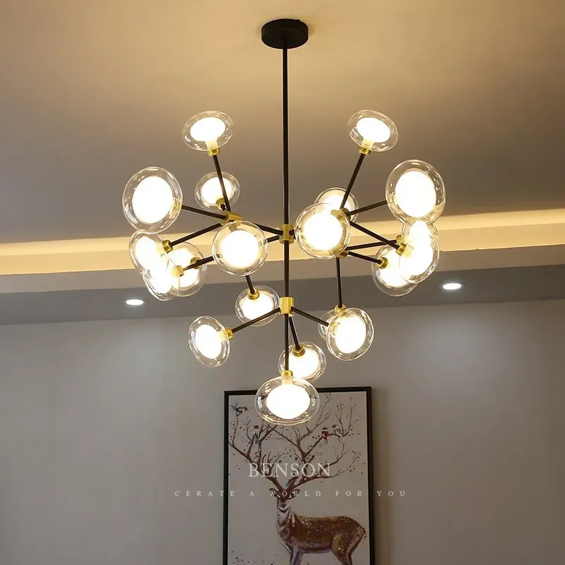 Nordic Modern Living Room Light Atmospheric Villa Hall Chandelier Home Improvement Warm and Romantic Bedroom Magic Bean Led Lamp