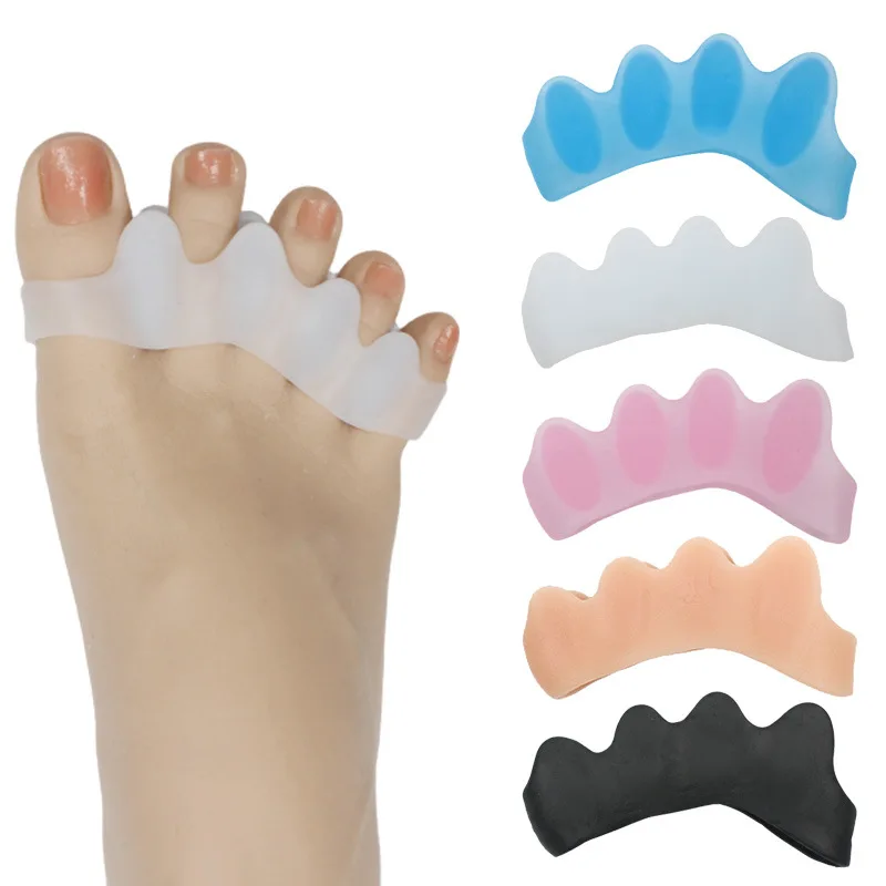 1Pair Silicone Toe Separators for Plantar Fasciitis Bunion Pain Relief Foot Straightener to Enhance Functional Mobility