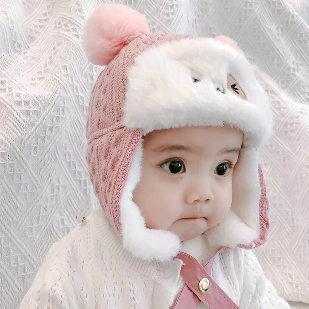 

Thickened Cartoon Earflap Hat For Winter Warm Cotton Beanie Soft Skin-Friendly Elastic Windproof Outdoor Holiday Gift