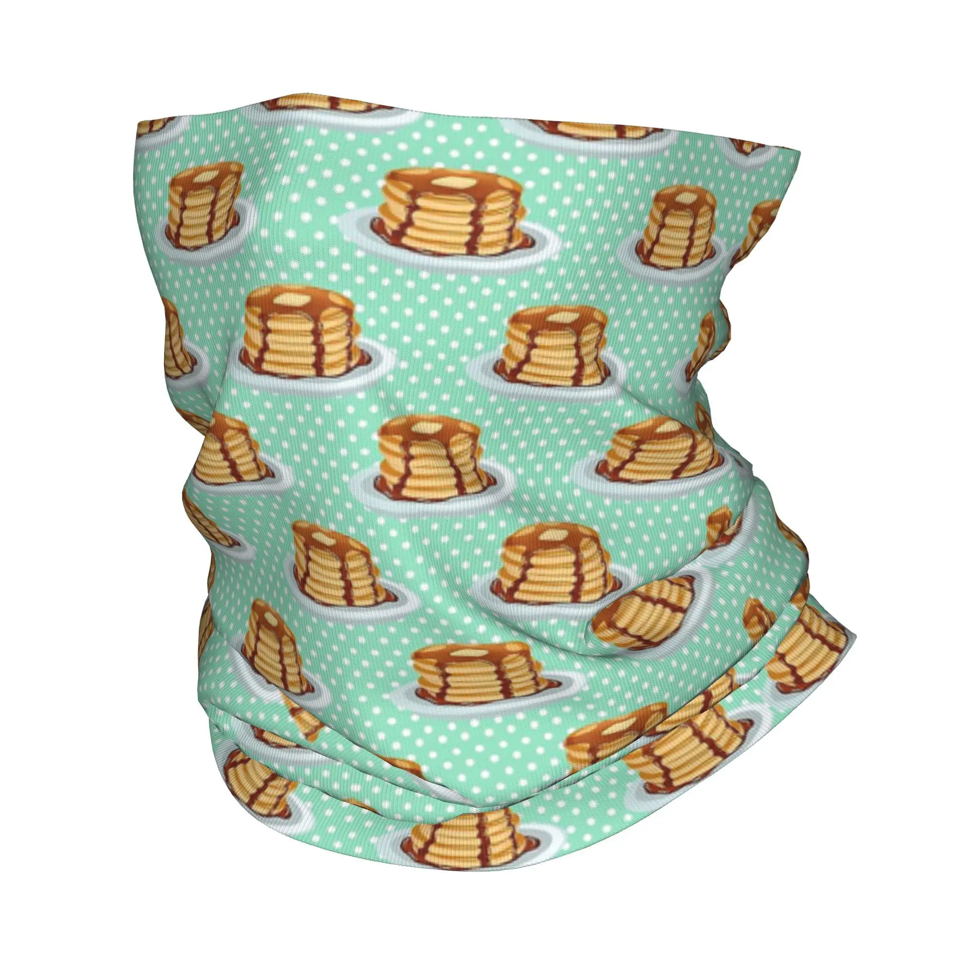 الفطائر مع شراب القيقب نمط باندانا غطاء الرقبة المطبوعة وشاح الوجه متعدد الاستخدام عقال الجري للجنسين الكبار قابل للغسل