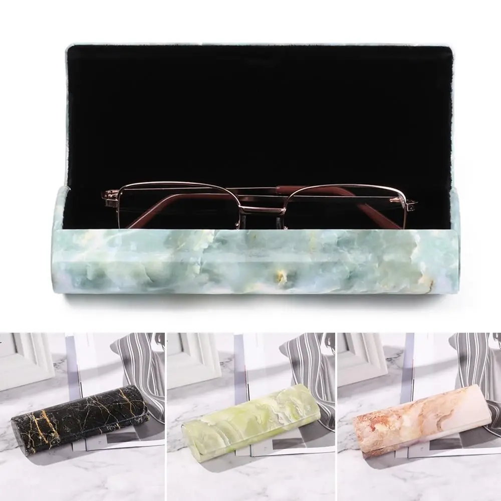 

Fashion Marble Pattern Strong Magnet Glasses Box Waterproof PU Portable Reading Glasses Sunglasses Case Eyewear Protector