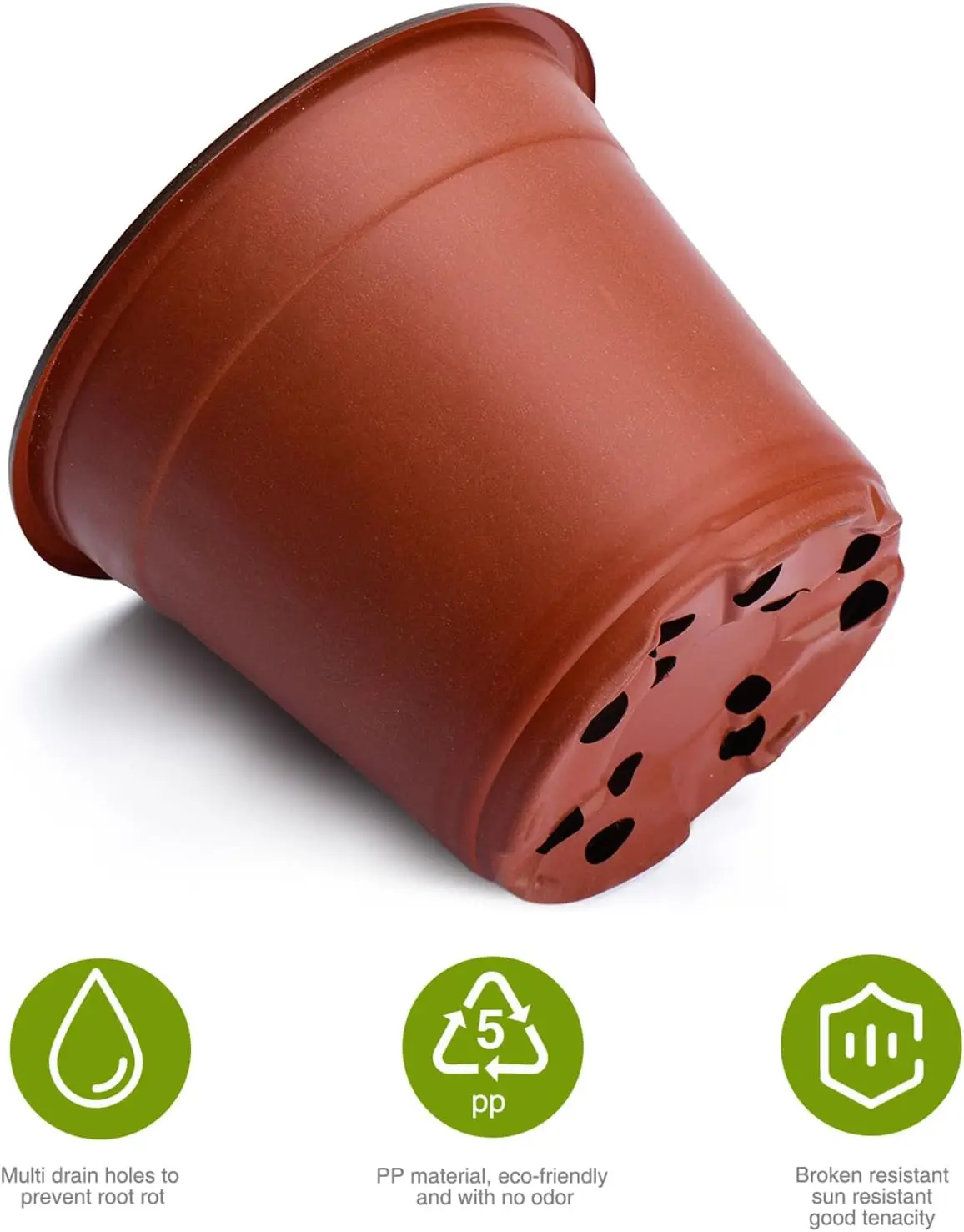 Flexible Kunststoff-Setzlingstöpfe 4-6 Zoll 75-150 Einzelbehälter für den Anbau von Sukkulenten und Blumensamen Spezialisiert – Detail 5