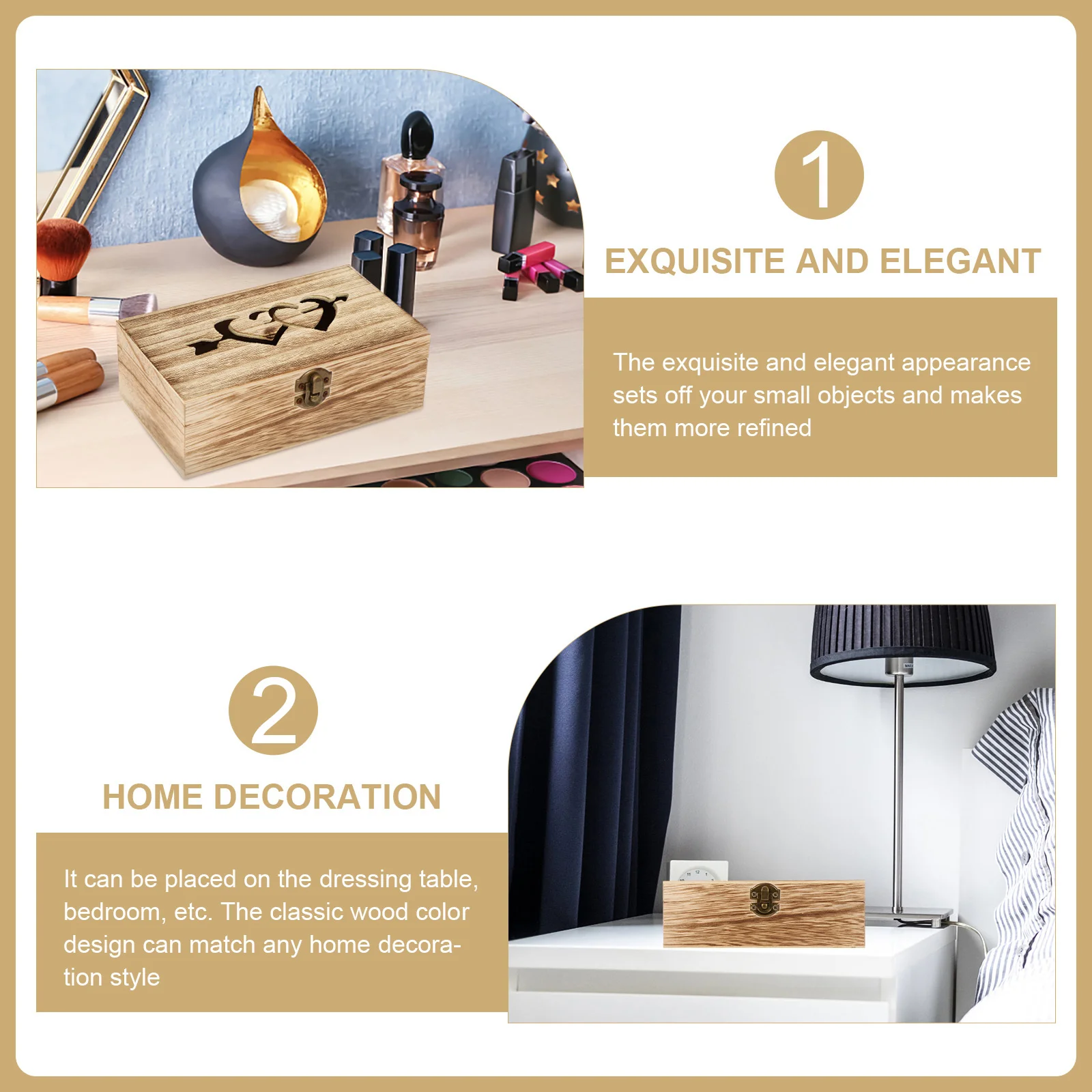 

1 Wooden Jewelry Box Retro Design for Ring Bracelet Necklace Storage Gift Box Organizer Display Case Wooden Ring Organizer