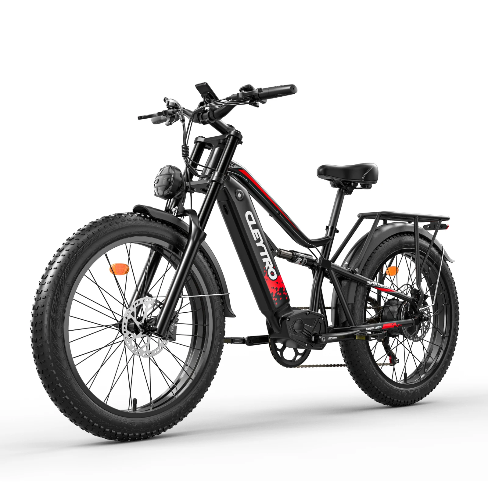 Image of CLEYTRO ES7 Elektrofahrrad für Erwachsene 48V 15Ah Großer Akku 55 KM Vollfederung Hydraulische Bremse 26'' Schneereifen Offroad E-Mountainbike