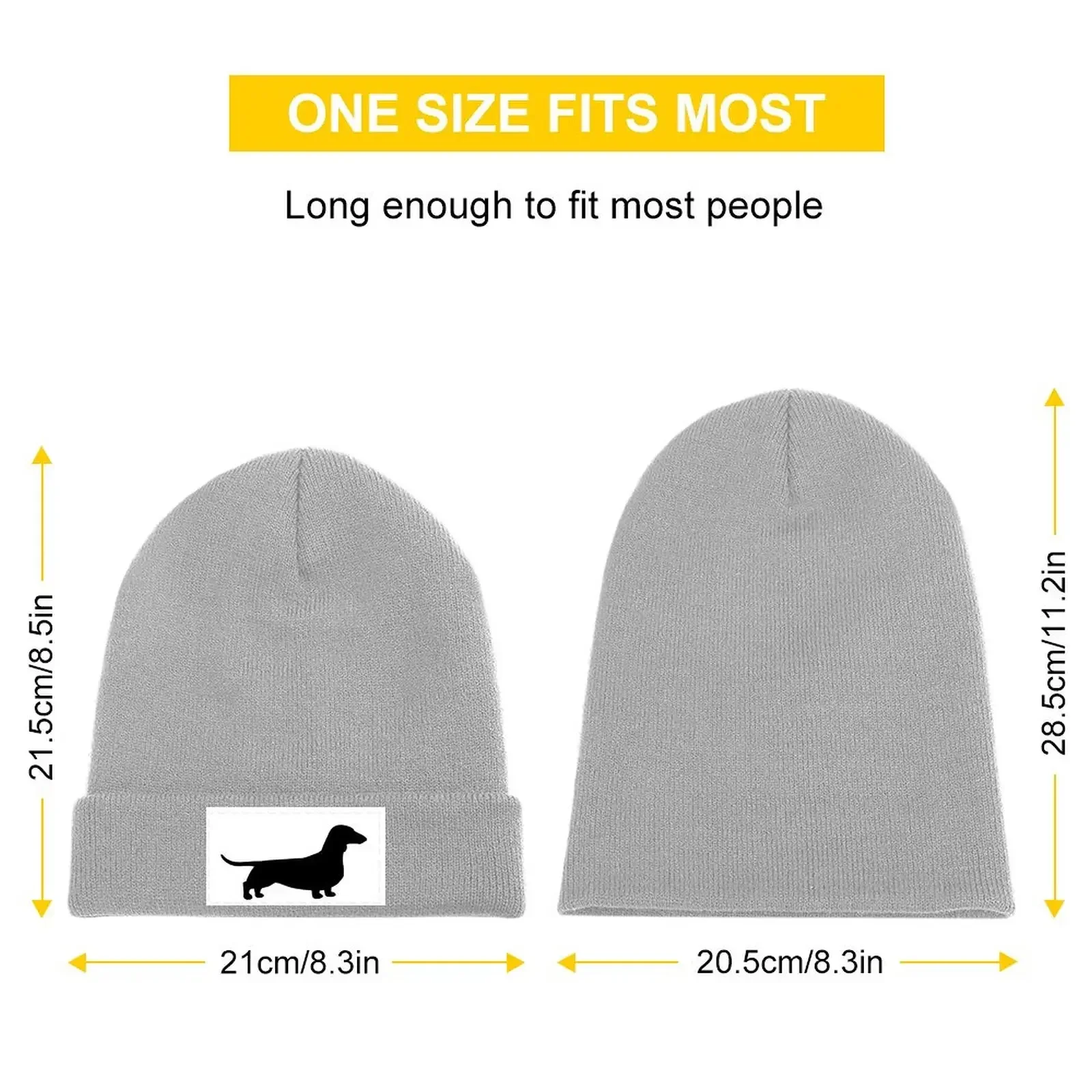 Dachshund Dog Silhouette(s) Smooth Coated Wiener Dog Knitted Hat Hats |-F-| derby hat Caps For Women Men's