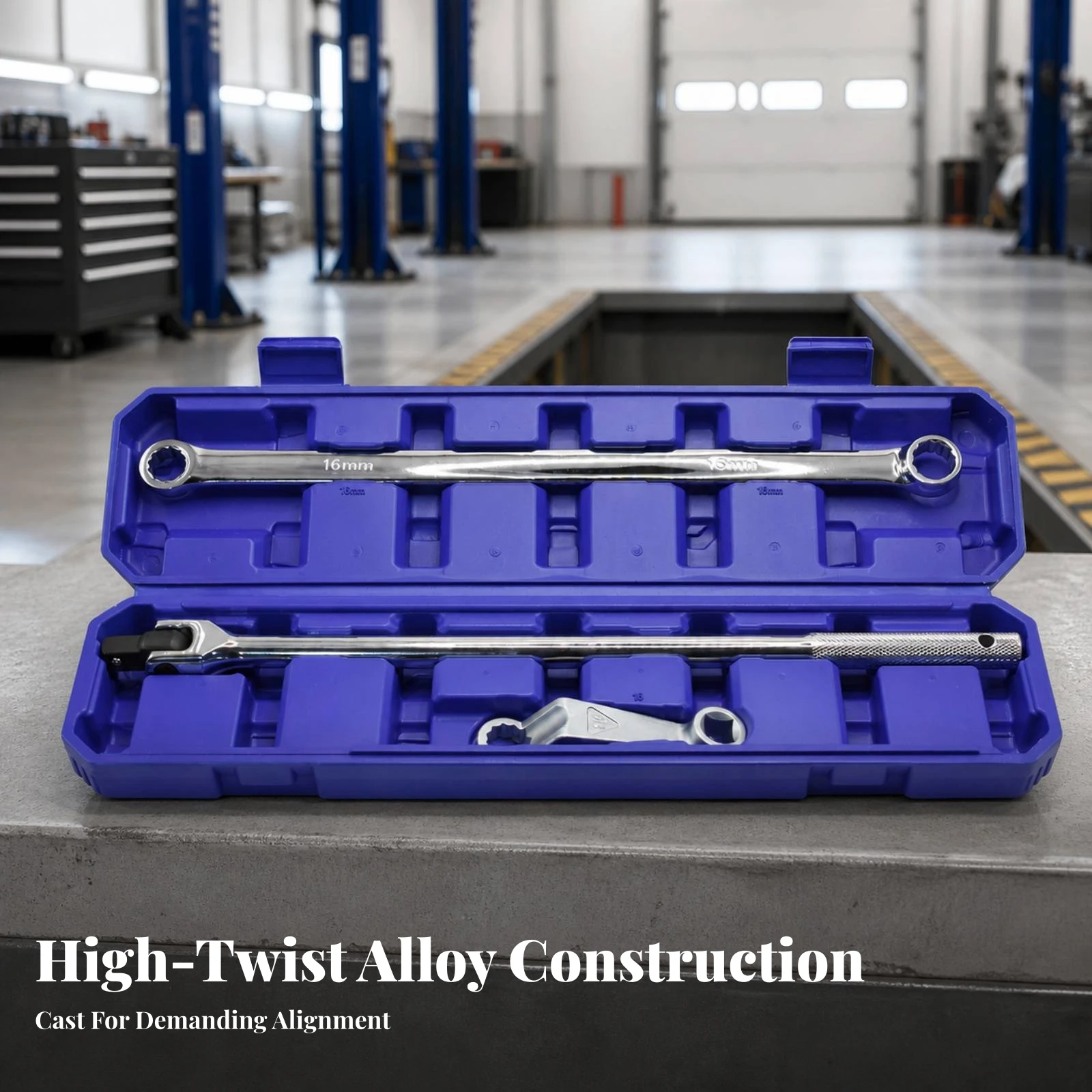 3 Pieces Wheel Alignment Tool Kit Long-Handled Alignment Wrenches with Storage Case Hand Tools Universal for Mechanics