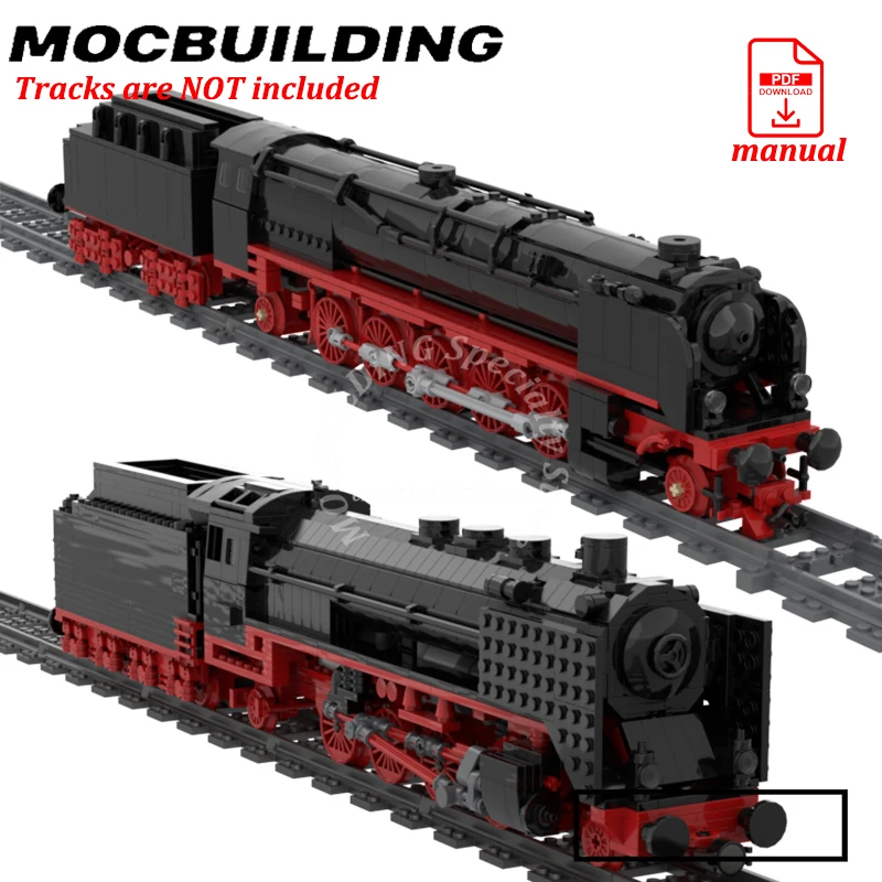 BR-45 Locomotive with Tender Blocks Train Set Bricks City Railway MOC Building BR Class Construction Toys Gifts for Boys Girls