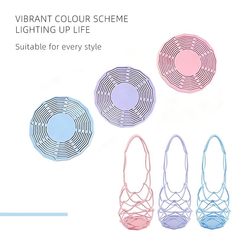 Silicone Wine Carrier Bag Foldable Mesh Beverage Organizer Reusable Multi-use Storage Coaster for Drinks