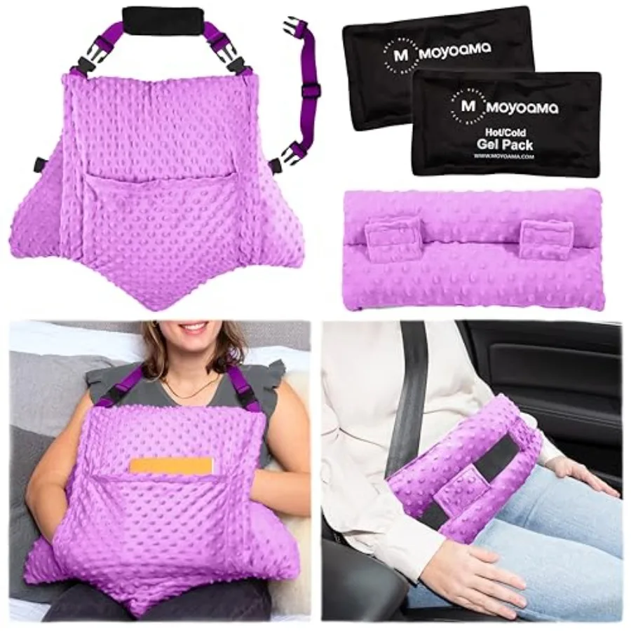 

4 Pc Hysterectomy Pillow Set Incl Seatbelt Cushion and 2 Gel Packs for Soothing Relief After Hysterectomy Recovery Must-Haves,