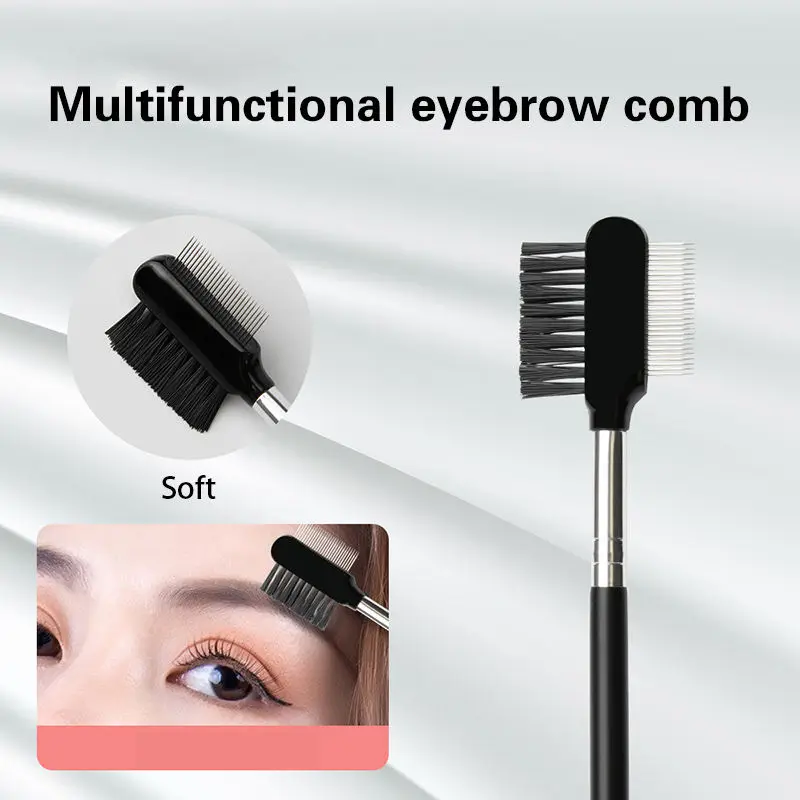 3PCS Augenbrauenpinsel Wimperntrenner Augenbrauenkamm & Wimpernspoolie Professionelle Augen-Make-up-Tools