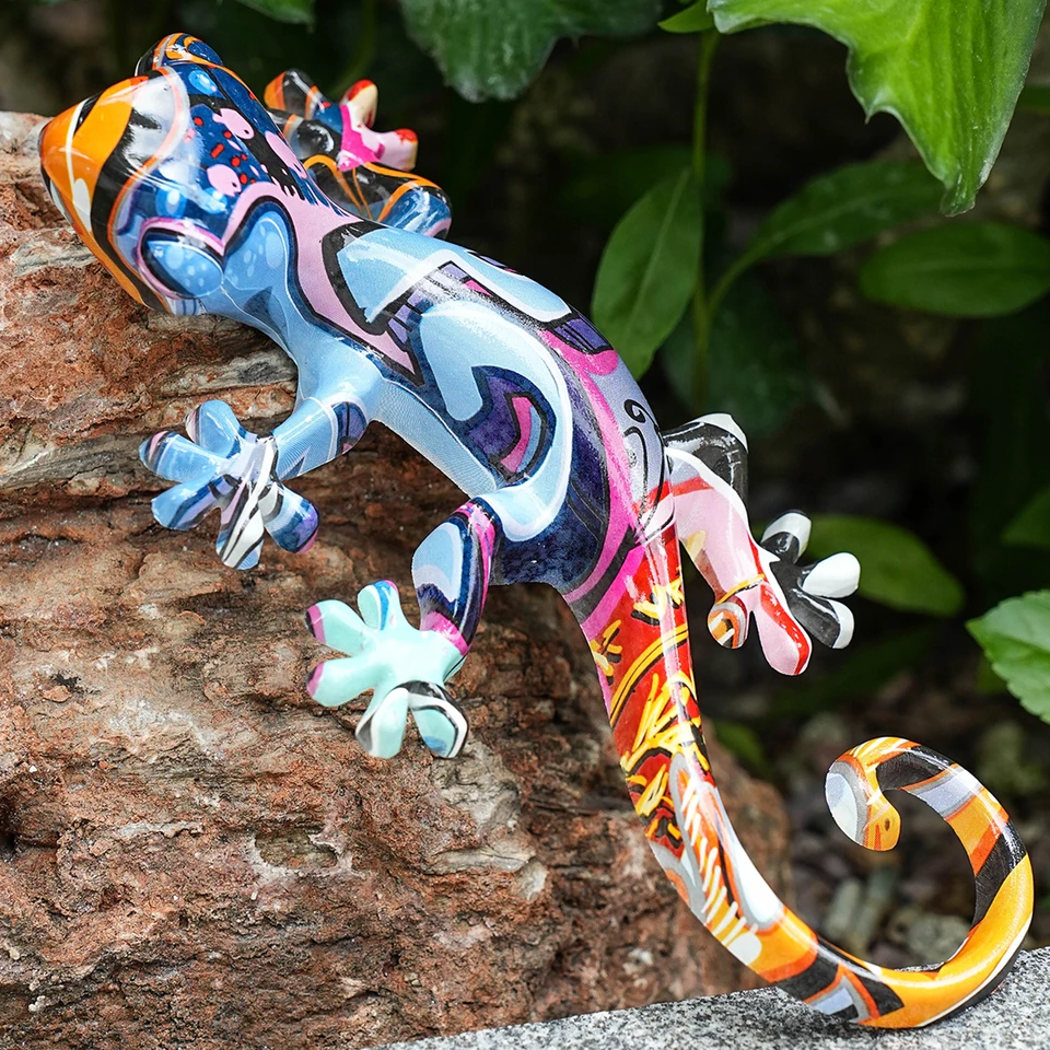 Garden Decor Statue Resin Gecko Wall Art Decor, Water Transfer