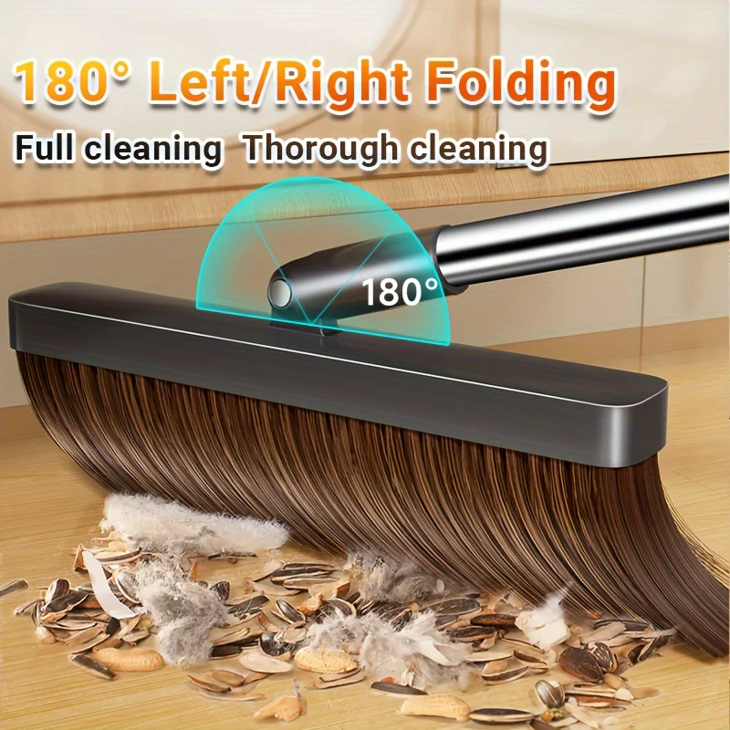 JOYBOS Broom Dustpan Set Sweep Floor Brush Head 180 Rotate Floor Cleaning Tool For Home Office Living Room Garbage Shovel Broom
