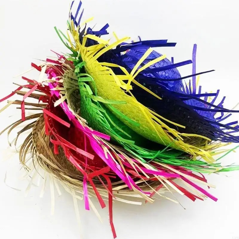 Chapeau paille Mexicanos tendance avec bord déchiré, pour les festivals Fiesta espagnole