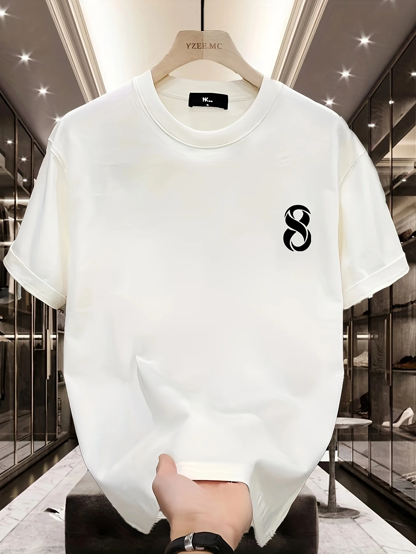 

Поп-мужская модная повседневная свободная спортивная футболка из 100% чистого хлопка с круглым вырезом и короткими рукавами с принтом, топ