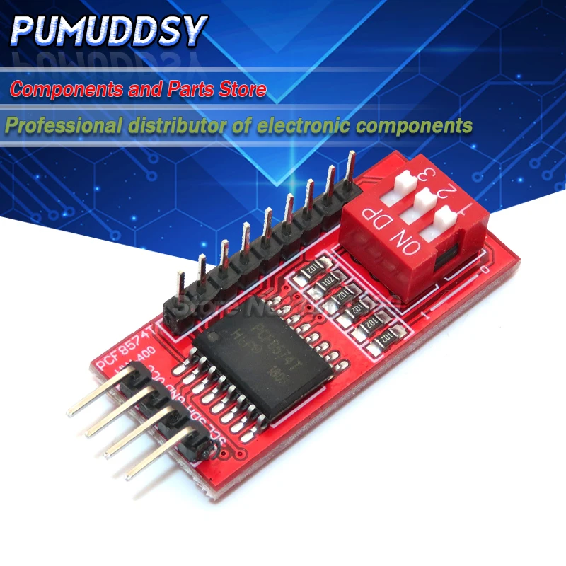 Placa de expansão de módulo estendido, pcf8574, pcf8574t i/o para i2c iic interface, suporte de cascata, placa de módulo de expansão de alto nível baixo