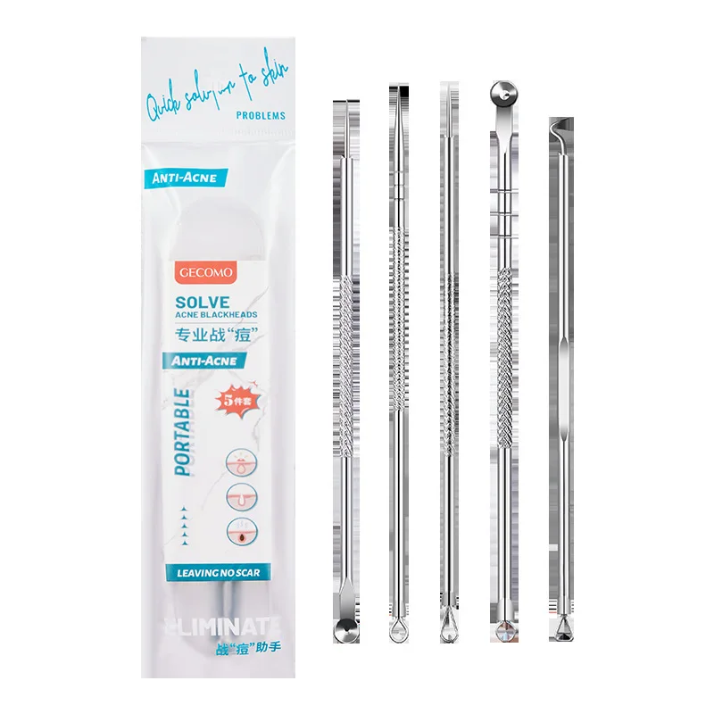 Zestaw igieł do usuwania zaskórników i pryszczy 3/5/8 szt. - narzędzie do oczyszczania porów i pielęgnacji skóry twarzy.