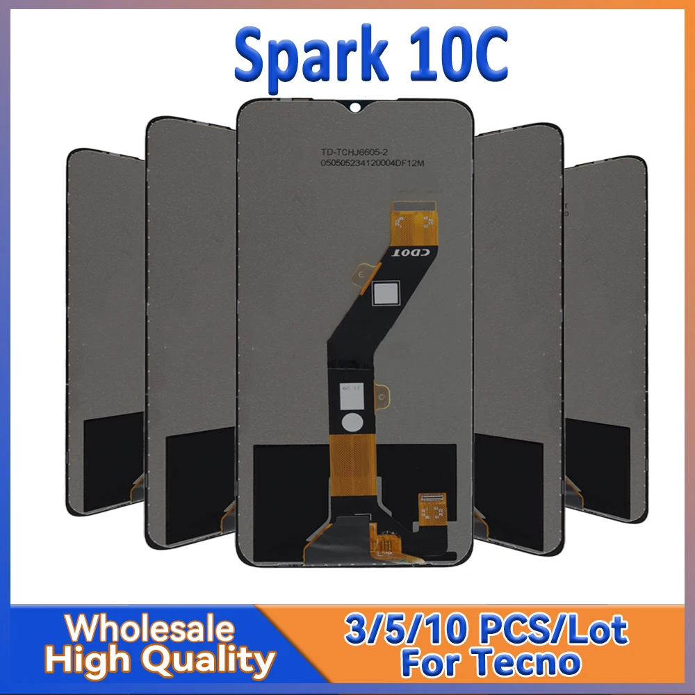 

Wholesale 3/5/10 Pieces/Lot For Tecno Spark 10C LCD Screen Assembly With Touch Digitizer Display Mobile Phone Repair